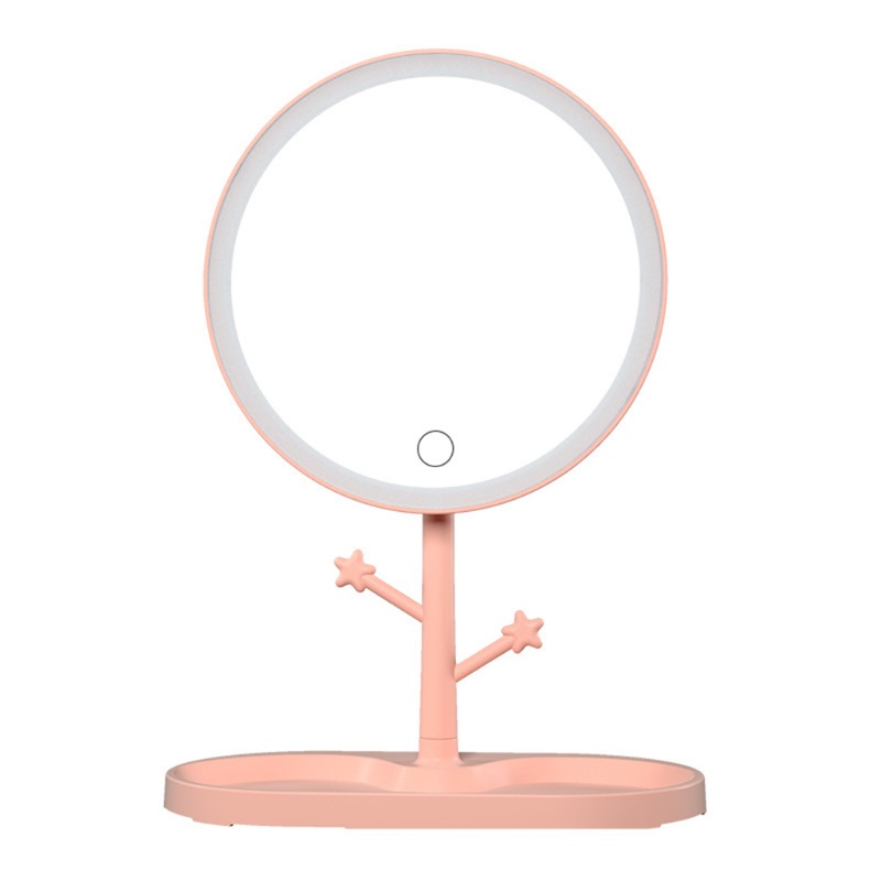 Gương Trang Điểm Để Bàn Có Đèn LED Có Cổng Sạc USB