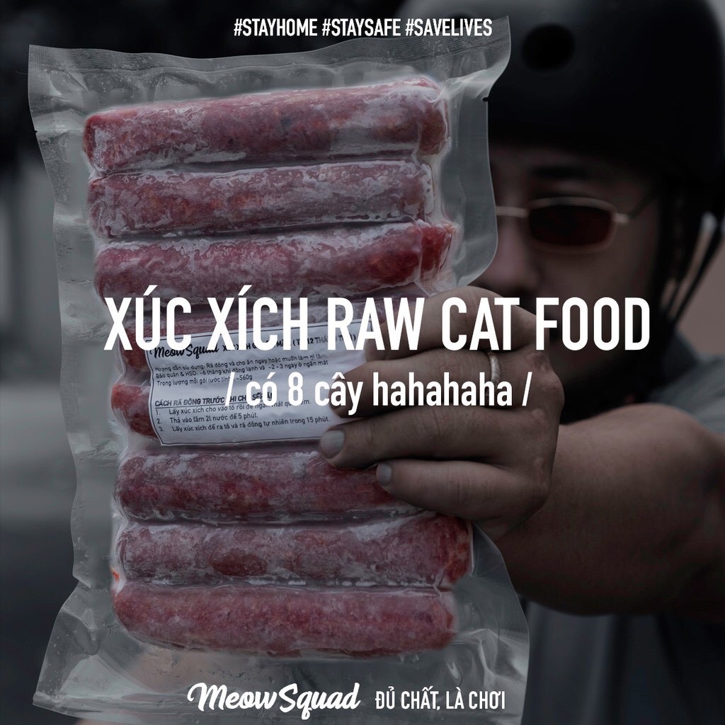 Xúc Xích Raw Cat Food 640g - Thực Phẩm Tươi Cho Mèo