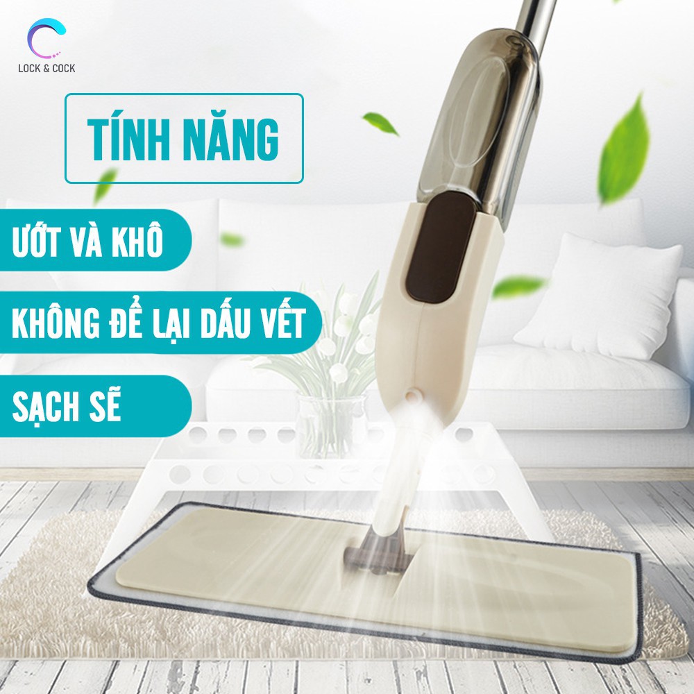 Cây lau nhà kiểu mới - Cây lau sàn nhà thông minh xoay 360 độ phun nước dạng sương tiện lợi gọn nhẹ