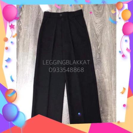 QUẦN SUÔNG KHOÁ GIỮA CHẤT TUYẾT MƯA THỜI TRANG BANAMO FASHION QUẦN ỐNG RỘNG CẠP LIỀN 936