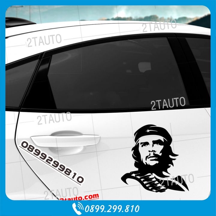 Tem decal CHE GUEVARA, logo CHE GUEVARA dán ô tô xe hơi xe máy- decal dán xe nhiều màu tùy chọn- MẪU 2