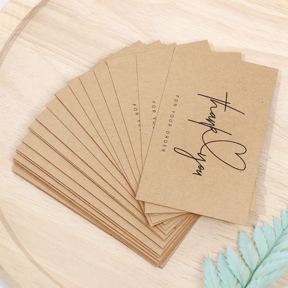 Set 30 tấm thẻ giấy kraft in chữ Thank You dùng trang trí cửa hàng