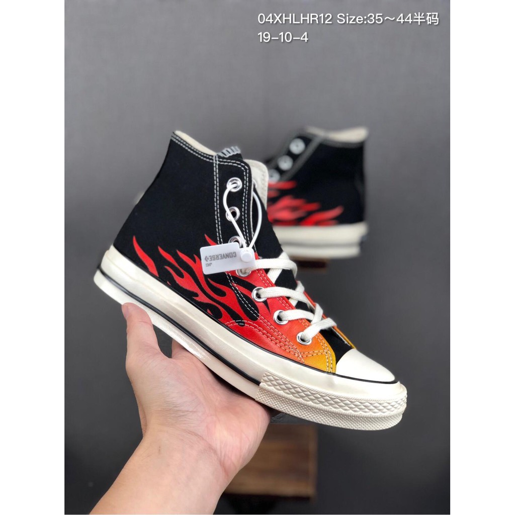 Converse 18ss Flame High, stylish two-layer fabric high neck