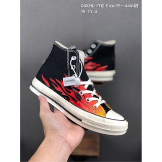 Converse 18ss Flame High, stylish two-layer fabric high neck
