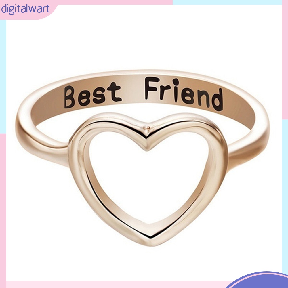 Nhẫn Hợp Kim Mặt Hình Trái Tim Khắc Chữ Best Friend Thời Trang Cho Nữ