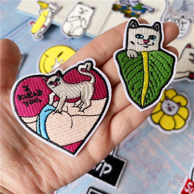 ☸ Ripndip - Miếng Vá Sắt Thương Hiệu Thời Trang ☸ 1 Cái Tự May Thêu Trên Sắt Trên Huy Hiệu Miếng Vá