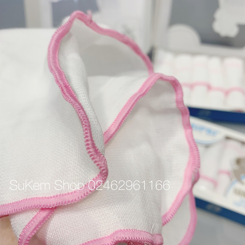 Khăn Sữa Hộp Mipbi/Khăn Sữa Cho Bé 100% Cotton Thấm Hút Tốt,Diệt Khuẩn 30x30cm 6c (3 Lớp,4 Lớp)