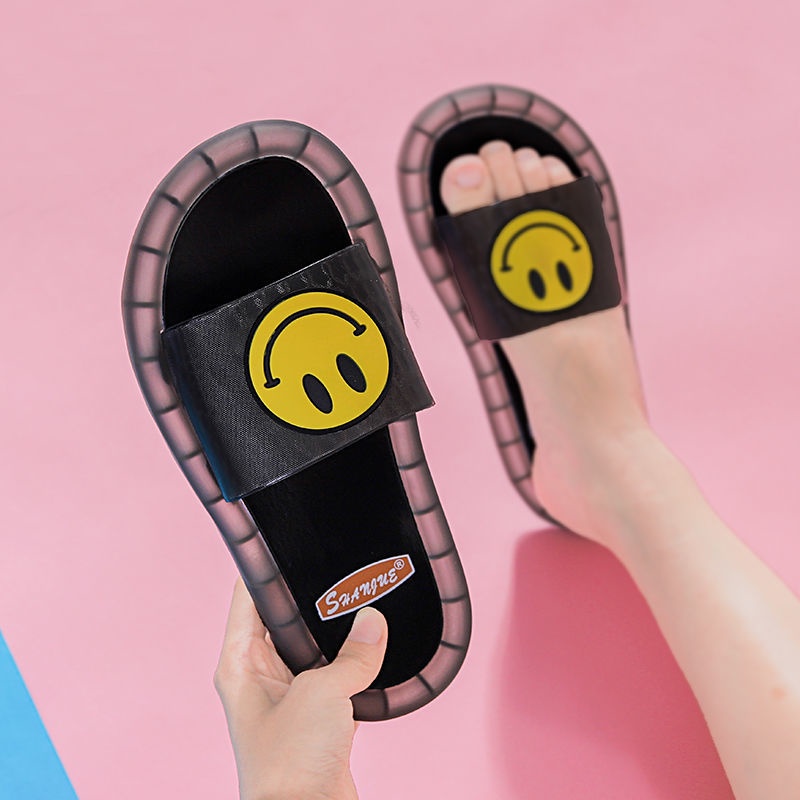 Dép Dạ Quang. Dép Có Đèn LED Phát Sáng Hình Mặt Cười Phiên Bản Cao Cấp Cho Người Lớn Trẻ Em