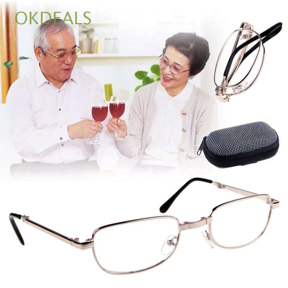 Mắt kính kim loại có thể gấp gọn có hộp đựng