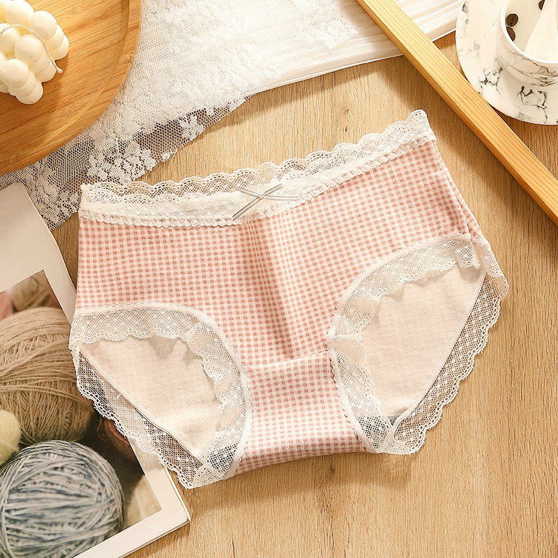 Quần lót nữ thun hình cute cao cấp phối viền ren dễ thương, mặc siêu thích và mềm mại ( Mua 5 tăng 1 )