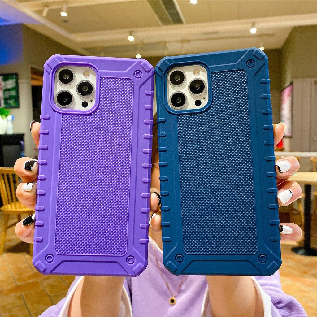 Ốp điện thoại silicon mềm kiểu giáp chống sốc cho iPhone 12 11 Pro Max XS XR 12Mini 6 7 8Plus