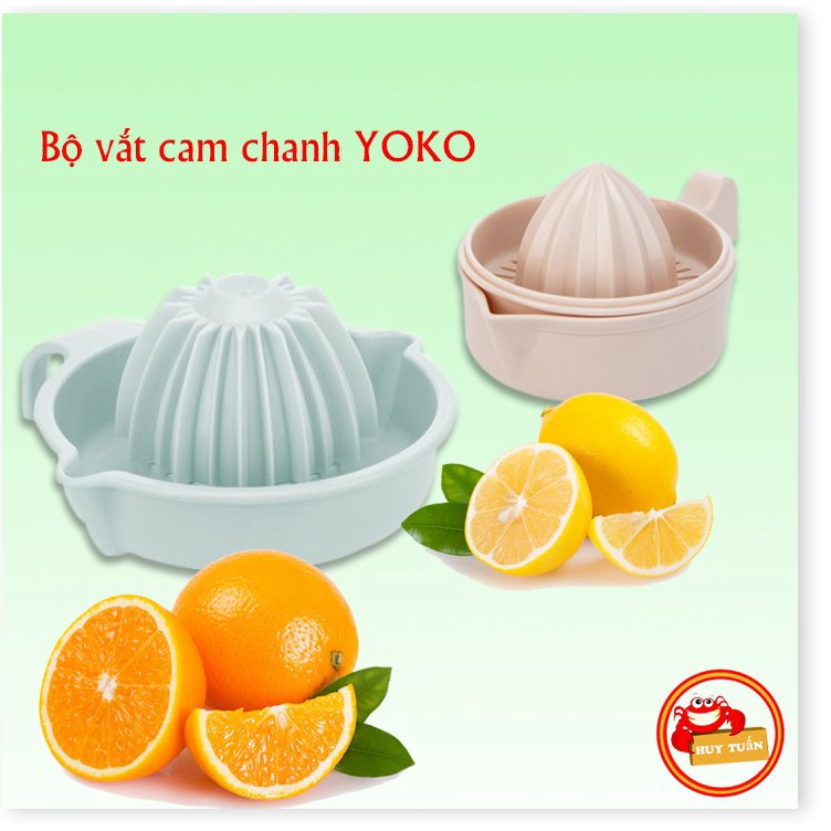 Bộ vắt cam chanh YOKO bằng nhựa nguyên sinh kháng khuẩn 2 cỡ lớn nhỏ