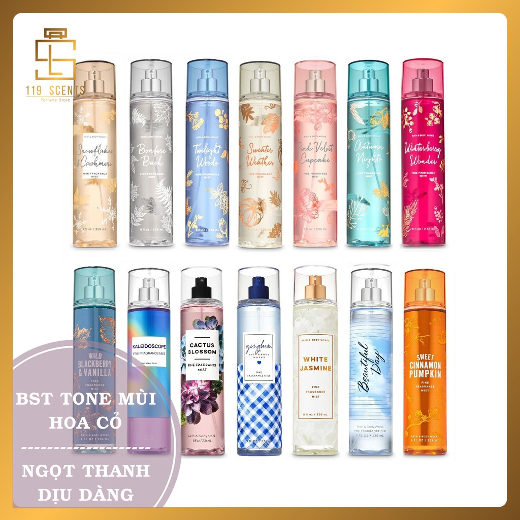 [🌸 BST HOA CỎ 🌸 – ĐỦ MÙI] Xịt Thơm Nước Hoa Toàn Thân Hương Hoa Cỏ Bath & Body Works Fine Fragrance Mist (236 ML) ® | BigBuy360 - bigbuy360.vn