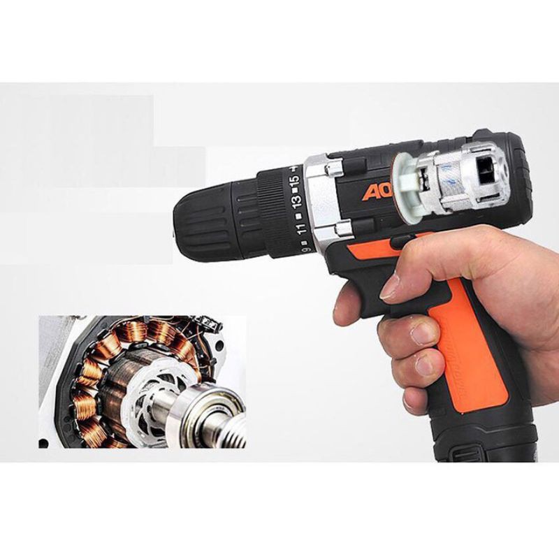 Siêu Phẩm Bộ Máy khoan vặn vít không dây Aotuo 12V có đảo chiều