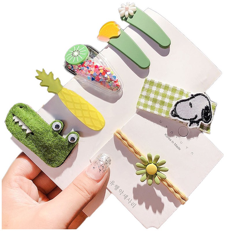 Hairpin female cute ins girl headdress hairpin Korean color word clip