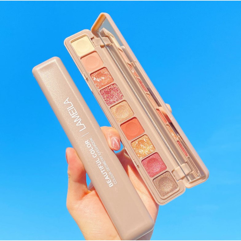 Bảng Phấn Mắt 9 Màu Ánh Kim Lấp Lánh Chống Thấm Nước