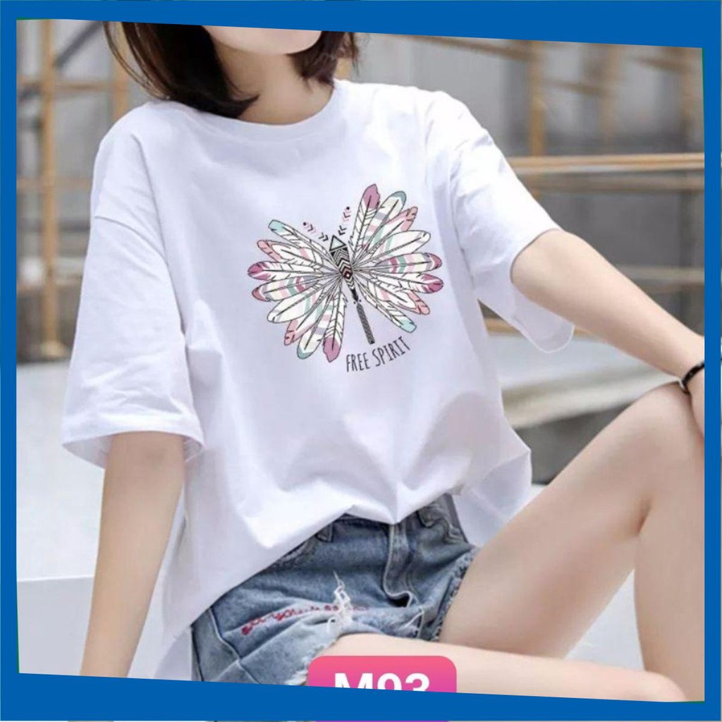 Áo Thun Trắng Nữ 🔴FREESHIP🔴 Áo phông nữ thun cotton, mịn, mát, sành điệu in hình MS M93 | BigBuy360 - bigbuy360.vn