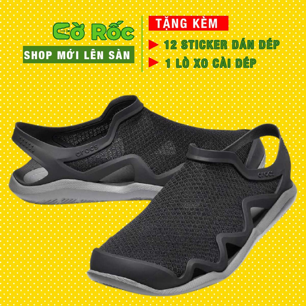 Dép cross khủng long màu đen unisex busy bít đầu dạng lưới màu xanh navy đủ size từ 35 đến size 44