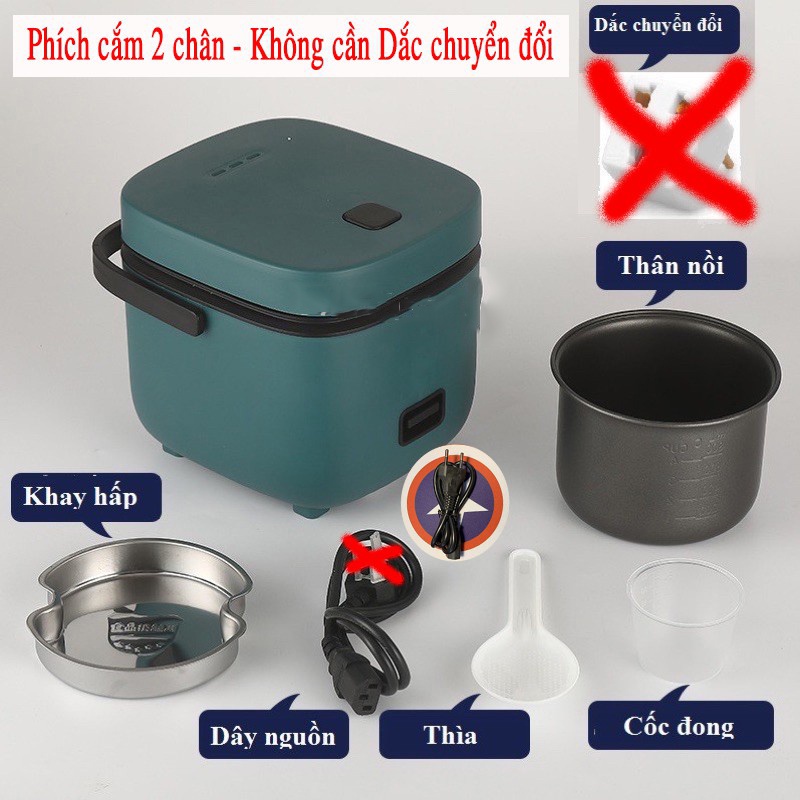 Nồi cơm điện mini, nồi cơm điện đa năng cho 1 đến 2 người 1.2L