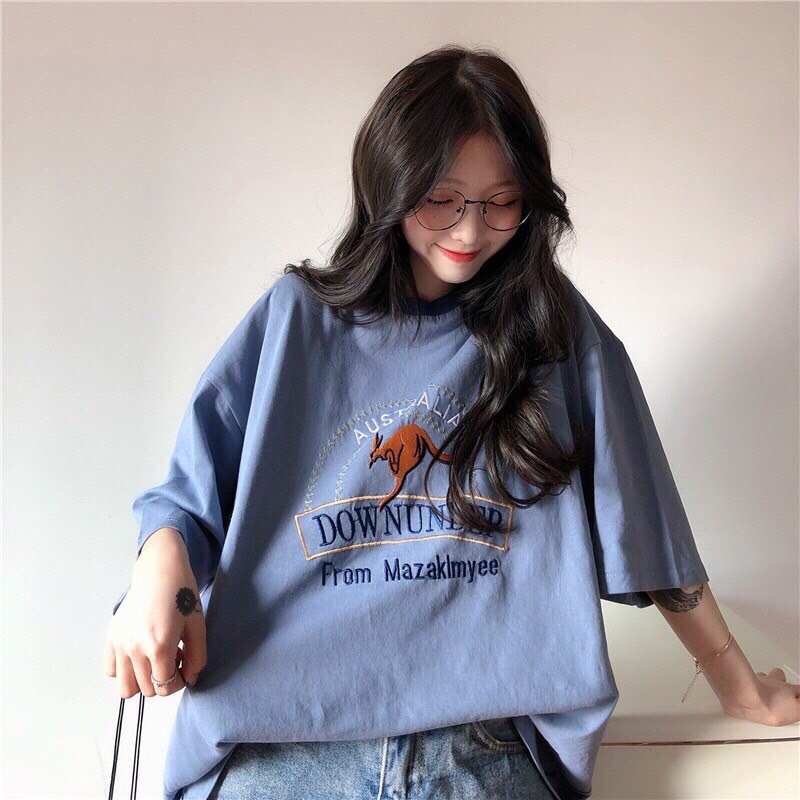 Áo Thun Hè Nữ Kangaru Siêu Hot Form To Rộng Unisex Nam Nữ Chất Cotton Đẹp