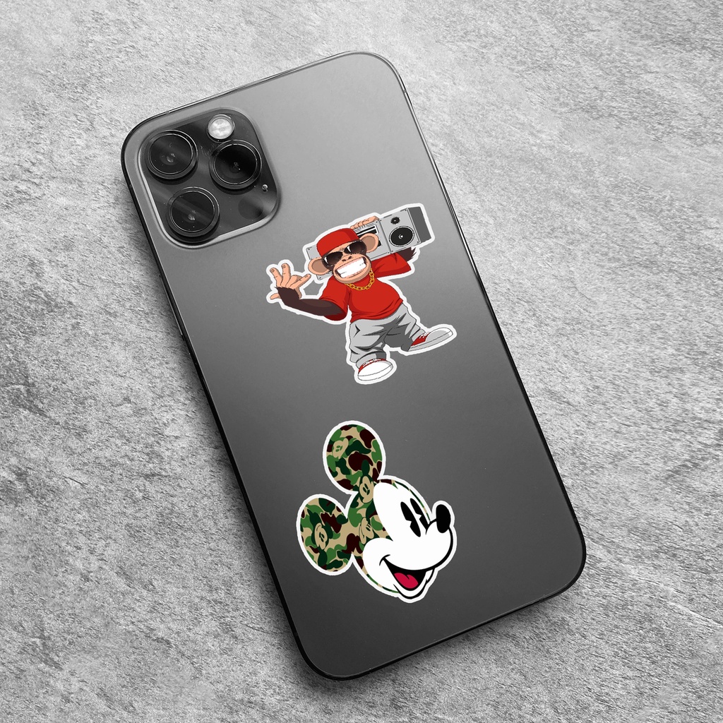Sticker Bape Chống Nước - Sticker Dán Laptop, Điện Thoại, Đàn Guitar, Mũ Bảo Hiểm, Vali