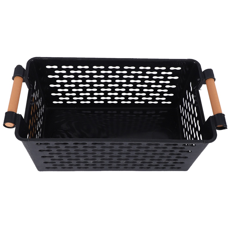 Giỏ Nhựa Đựng Đồ Hình Chữ Nhật Màu Đen Đa Năng Cho Nhà Bếp / Phòng Tắm