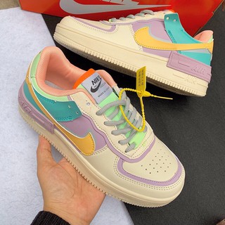 [GIẢM GIÁ GỐC] Giày thể thao sneaker Air Force One Shadow 7 Sắc Màu Cầu Vồng (AF1)