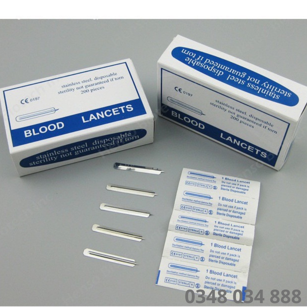 Hộp 200 Chiếc Kim Nặn Mụn Chính Hãng Blood Lancets [sẵn hàng]