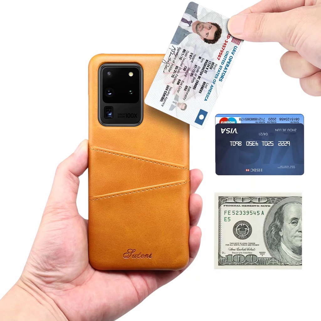 Ốp Điện Thoại Da Có Ngăn Đựng Thẻ Cho Samsung Galaxy S23 S22 Ultra S20 Note 10 Plus Note 20 S10 +