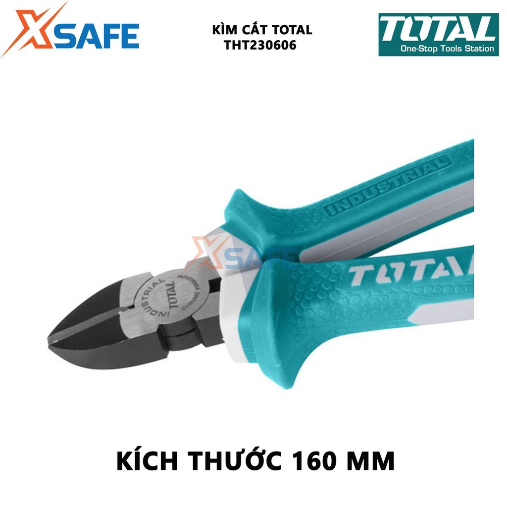 Kìm cắt dây điện TOTAL THT230606 Kìm tuốt dây điện Kích cỡ 6&quot;/160mm thép CR-V, tay cầm cách điện, bọc cao su chống trơn