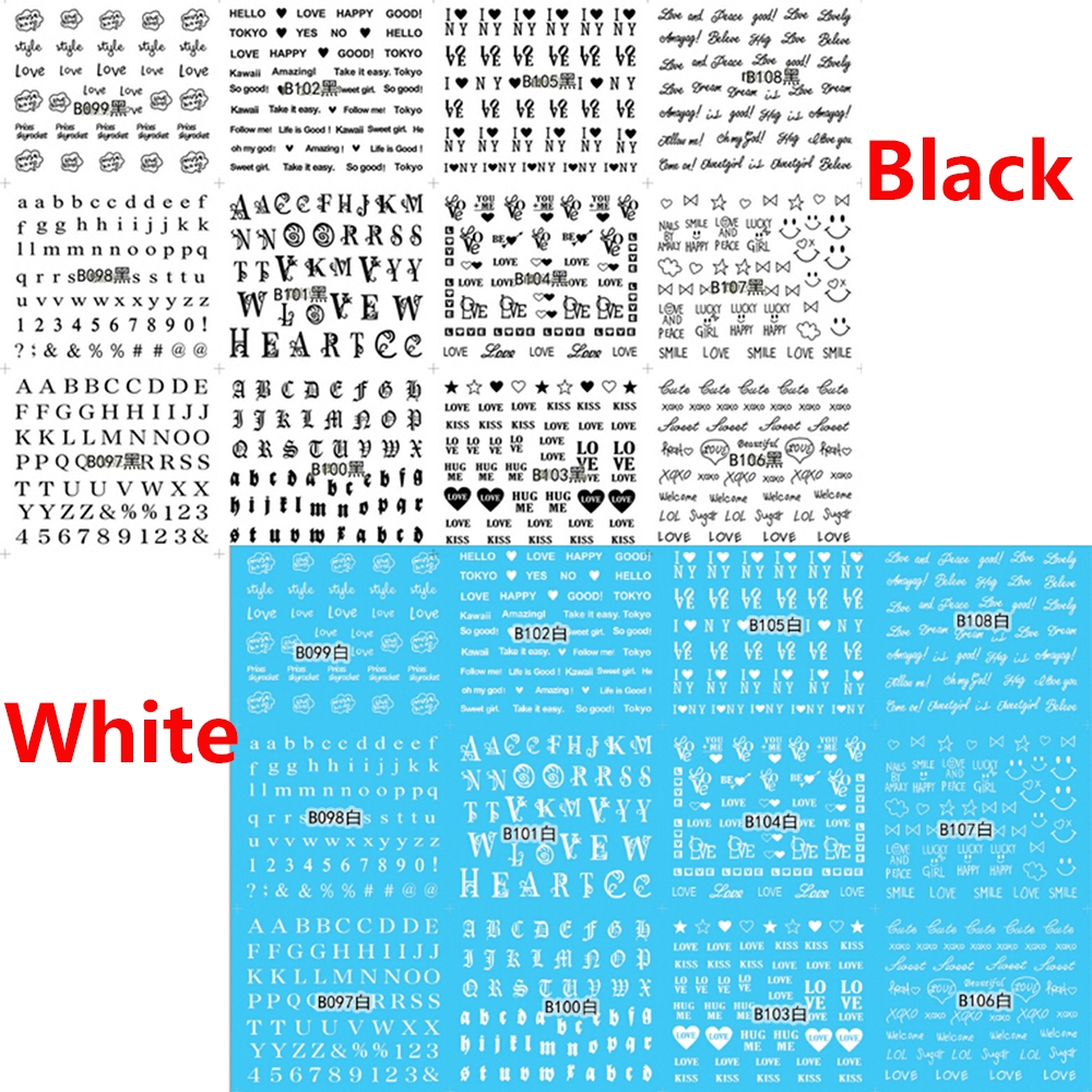 [Hàng mới về] Set 12 tờ miếng dán trang trí móng nghệ thuật phong cách xinh xắn