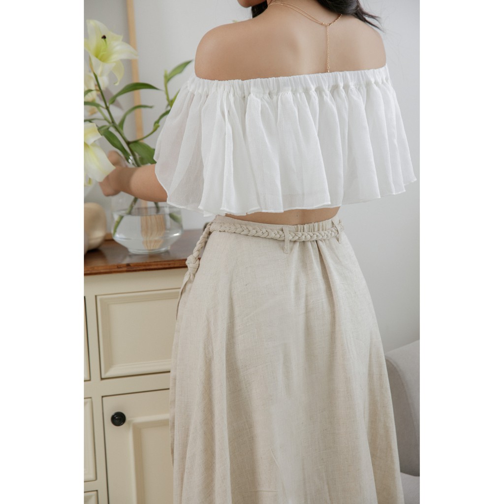 [Mã LT50 giảm 50k đơn 250k] Áo croptop trễ vai | Goût De Jun | BEWOO TOP
