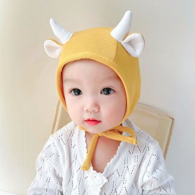 Nón vải 2 lớp dày cột dây 2 sừng tai cho bé