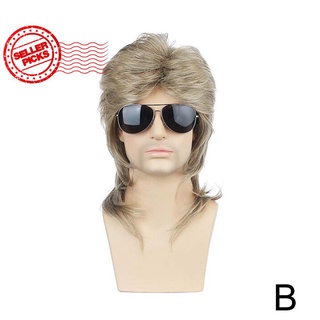 Bộ Tóc Giả Xoăn Dài Bằng Kim Loại Hóa Trang Halloween Cho Nam P1H4