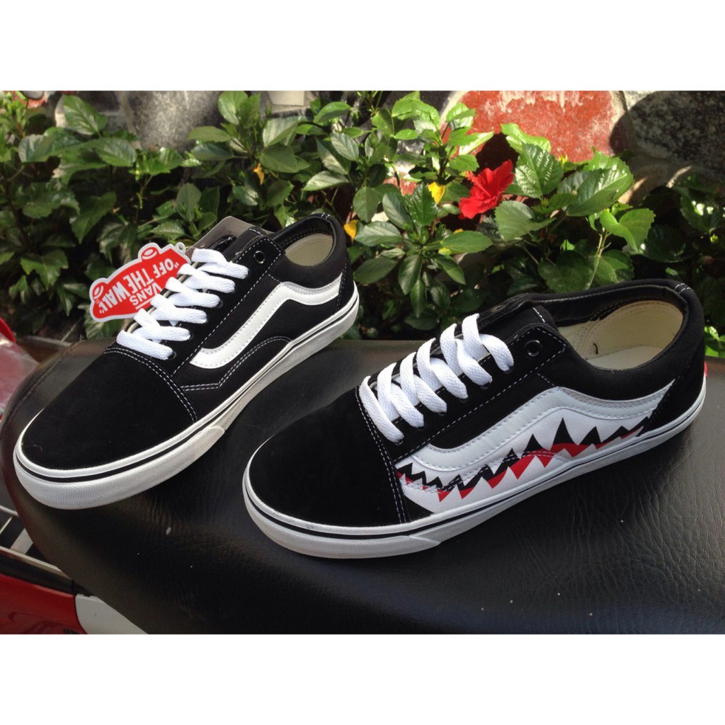 Giày Thể Thao vans Old Skool Cá Mập  Nam Nữ thời trang tăng hộp,