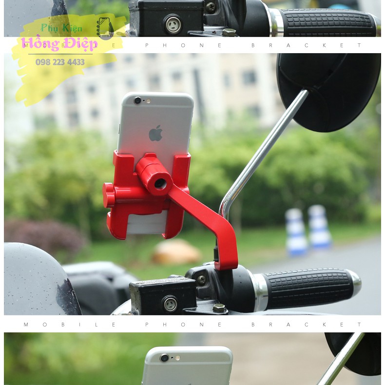 Kẹp Điện Thoại Chân Gương Xe Máy Hợp Kim Thép C2 Siêu Chắc Chắn | BigBuy360 - bigbuy360.vn