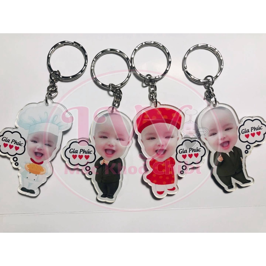 Móc Khoá Bé Trai, Nam Ghép Mặt Vào Chibi