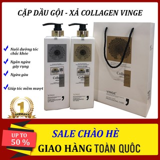 [HÀNG TỐT] Cặp Dầu Gội Xả Collagen Vinge - Hương Nước Hoa Sang Trọng, Ngăn Rụng Tóc, Phục Hồi Tóc Hư Tổn, Nuôi Dưỡng Tóc