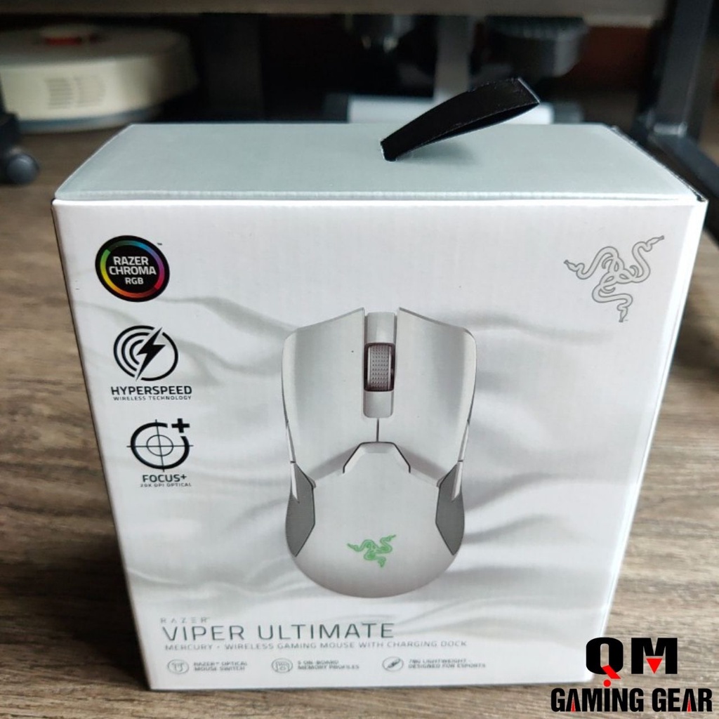 Chuột gaming không dây Razer Viper Ultimate Mercury kèm dock sạc