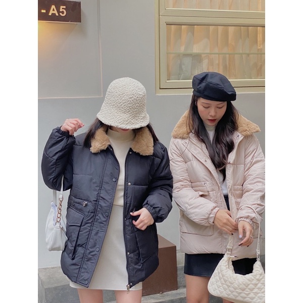 áo khoác phao cổ bẻ túi hộp JB184 LOLLIE STUDIO