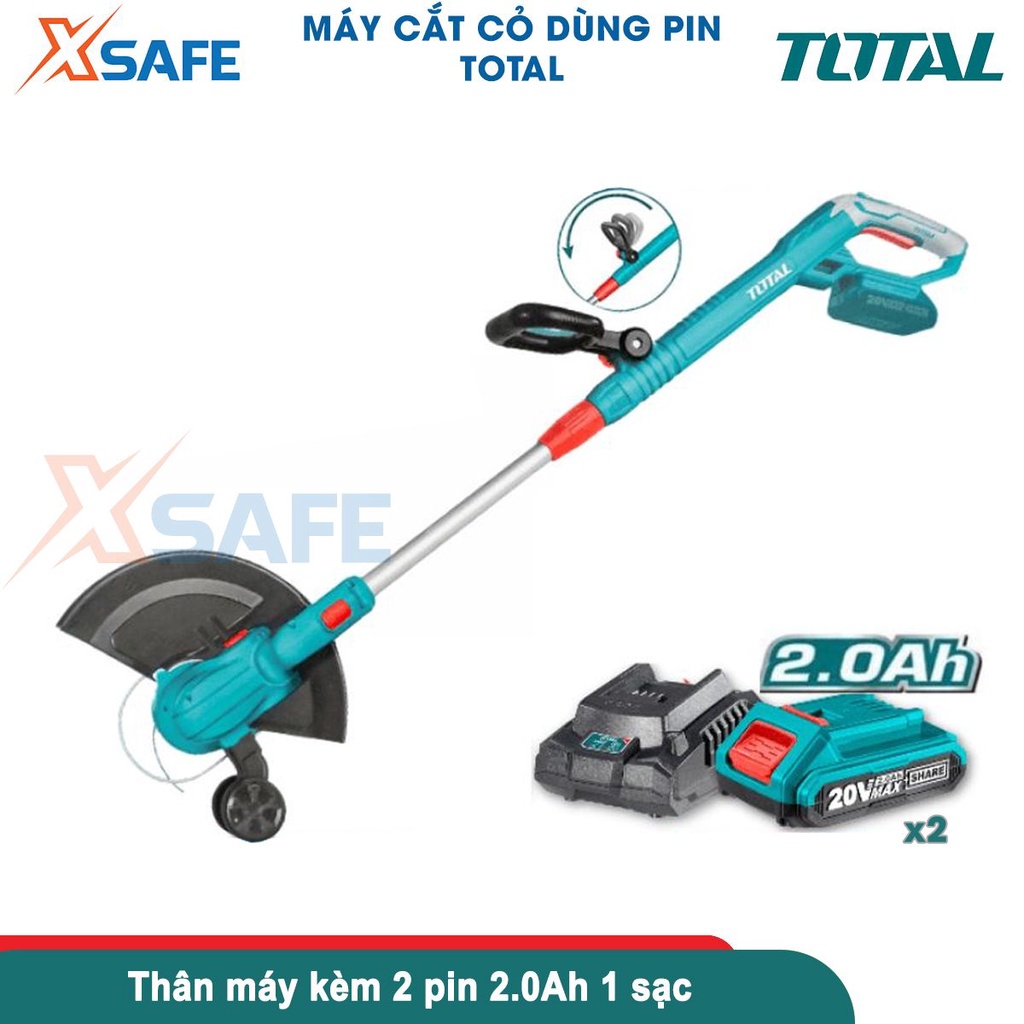 Máy cắt cỏ dùng pin TOTAL đường kính cắt 300mm, cắt bằng dây cước xoắn 1.6mm, chiều dài dây cước 5m -[CHÍNH HÃNG][XSAF]