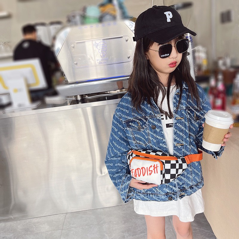 Túi bao tử kẻ caro dành cho bé, mẫu hot 2022 - Hàng Quảng Châu Cao Cấp