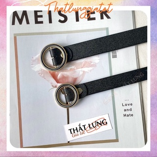 Thắt lưng da nữ Ulzzang mặt tròn, không lỗ TL061 (hỗ trợ cắt dây nịt) - Thắt Lưng Giá Tốt