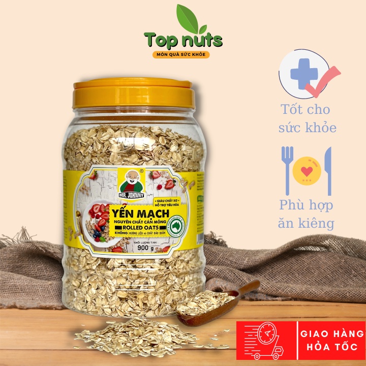 Yến Mạch Úc Tươi Cán Mỏng Hộp 900g, Yến Mạch Giảm Cân An Toàn Chính Hãng