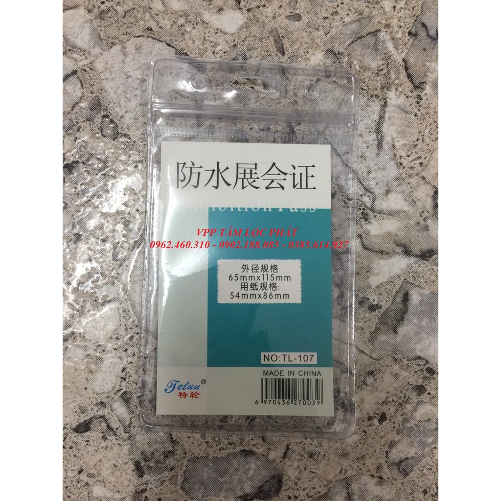 SỈ 100 BAO THẺ TÊN 107 (LOẠI 1) chống thấm nước, KT 65*115mm - Thẻ đeo nhân viên