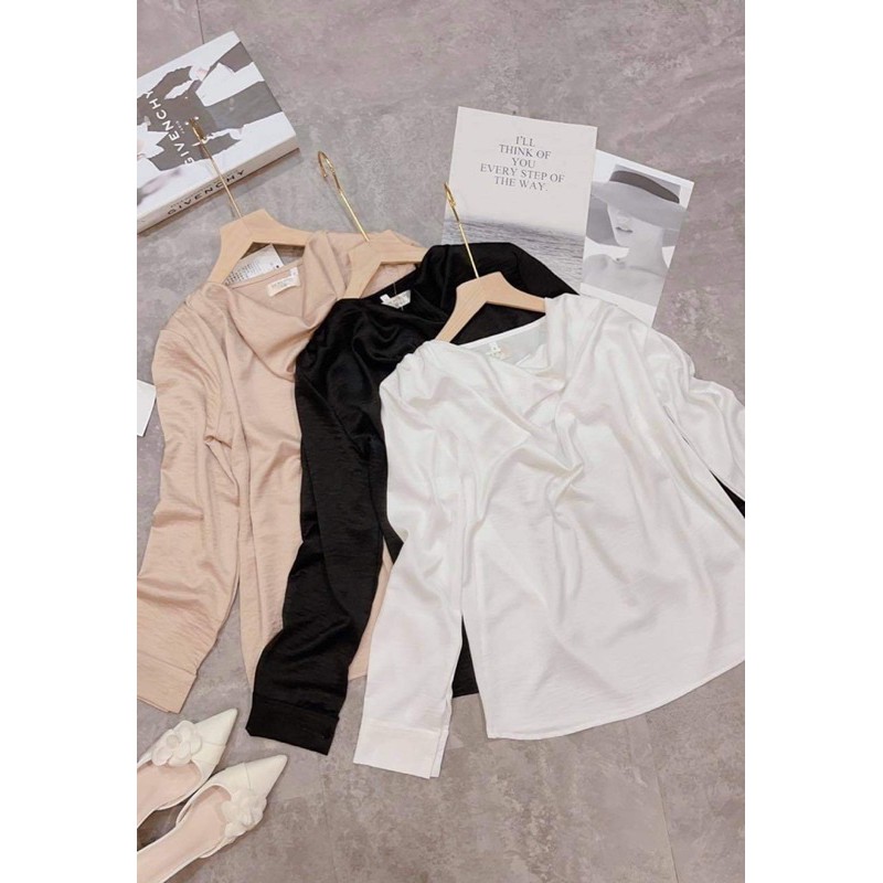 ÁO ĐŨI LỤA TAY DÀI CỔ ĐỔ | BigBuy360 - bigbuy360.vn