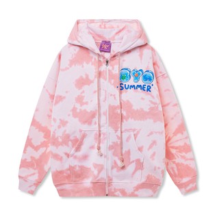Áo Hoodie zip 8YO cao cấp loang có dây kéo tie-dye SUMMER