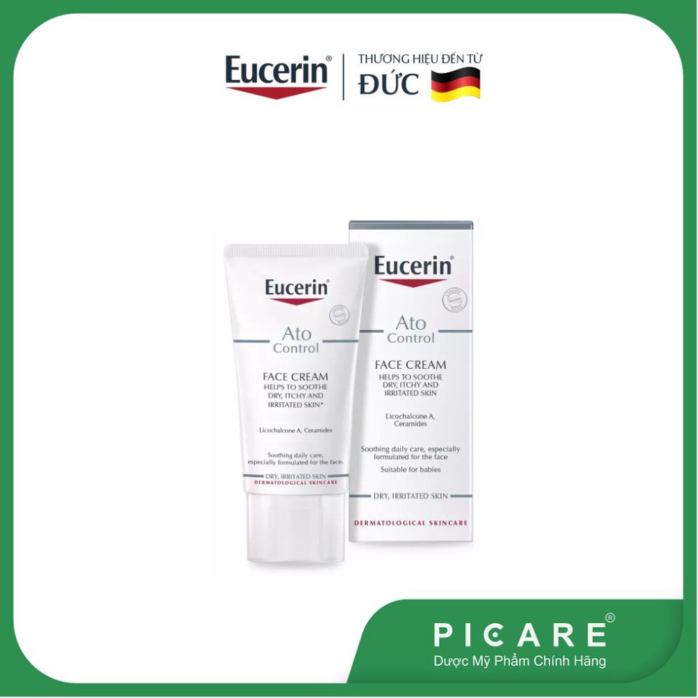 [CHÍNH HÃNG] Kem dưỡng giảm ngứa, đỏ cho da mặt Eucerin Ato Control 50ml