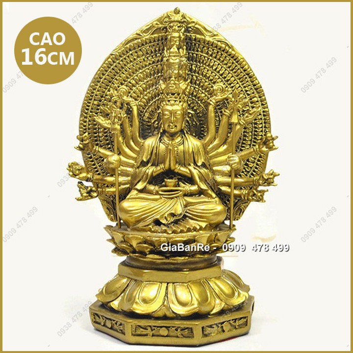 TƯỢNG BỒ TÁT THIÊN THỦ THIÊN NHÃN CHI TIẾT CAO 16CM ( Phật Nghìn Tay Nghìn Mắt ) - 6868