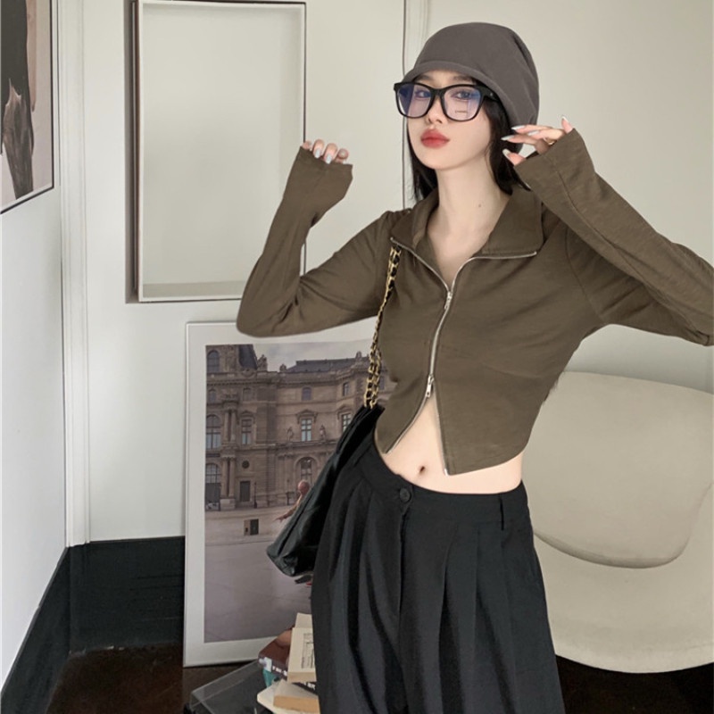 Áo Thun Tay Dài Dáng Ôm Thời Trang Mùa Thu Cho Nữ